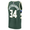 thumbnail image 3 of Men's Fanatics Giannis Antetokounmpo Hunter Green Milwaukee Bucks Fast Break Replica Player Jersey - Icon Edition, 3 of 3
