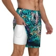 thumbnail image 2 of Kdxio Watercolor Mandala Print Men'S Swim Trunks With Compression Liner 7 Inch Inseam Quick Dry Swim Shorts, 2 of 7