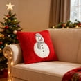 thumbnail image 2 of Yhmxh Christmas Pillow Covers, 18x18 inch Decorative Soft Plush Christmas Snowman Pillow Covers Beige 3D Embroidered Couch Cover Pillow Case for Sofa Bedroom Living Room Holiday Winter Home Decor, 2 of 6