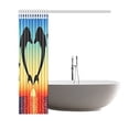 thumbnail image 2 of ARTJIA Sunset Sea Dolphin Shower Curtain, Tropical Palm Tree Polyester Fabric Shower Curtain Bathroom Sets with Hooks 66x72 Inches, 2 of 3
