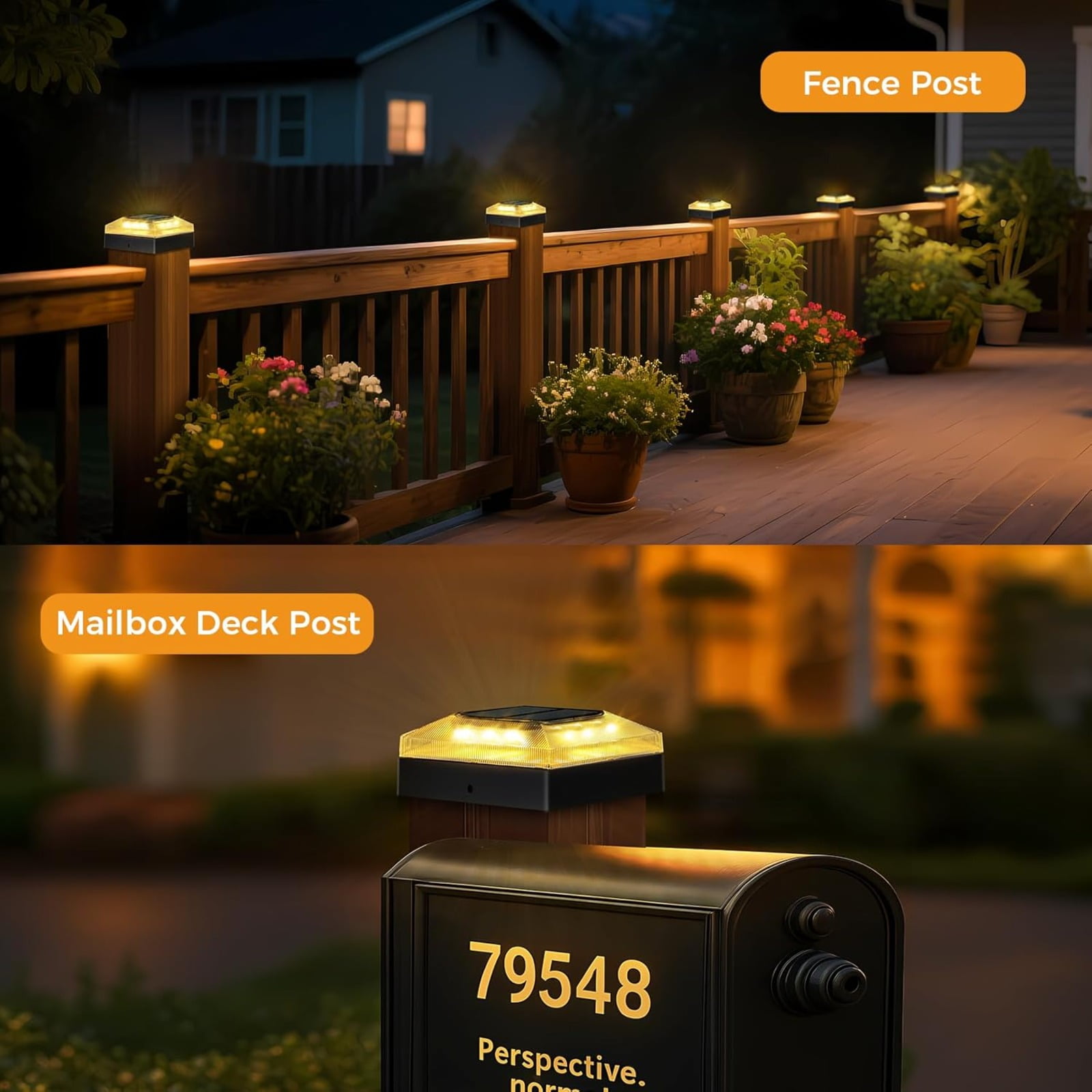 4 Pack 4x4 Solar Post Cap Lights Outdoor, Waterproof Dusk to Dawn 3 Color Modes LED Fence Post Lights for 4 inch Vinyl PVC Wood Posts Deck Driveway Porch Backyard Black
