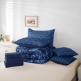 thumbnail image 6 of Feelyou Blue Boho Damask Bedding Comforter Set 7pcs, Tribal Gothic Crow King Bedding Sets, 6 of 8