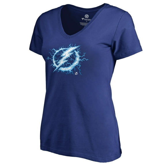 Women's Blue Tampa Bay Lightning Fan Favorite Team Slogan V-Neck T-Shirt