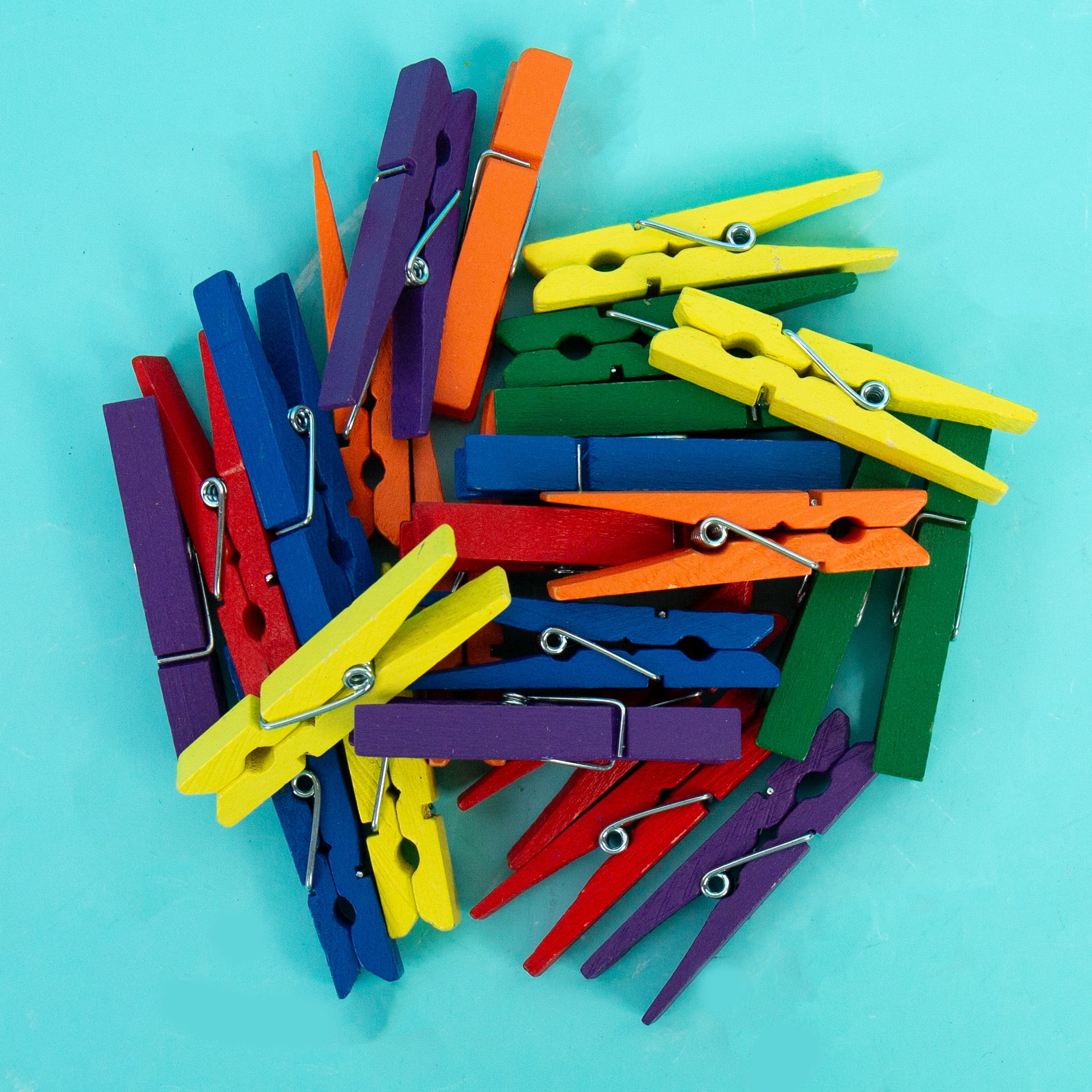 Hello Hobby Small Multicolor Wood Clothespins, 24-Pack