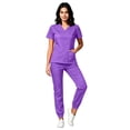 thumbnail image 6 of VV AVEORS Scrubs For Women Set Casual Medical Uniform Stretch V-Neck Scrub Top & Jogger Pant With Pocket Nursing Uniforms Set Purple M, 6 of 7