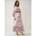 thumbnail image 3 of Printed Maxi Dress with Shirt Collar, 3 of 5