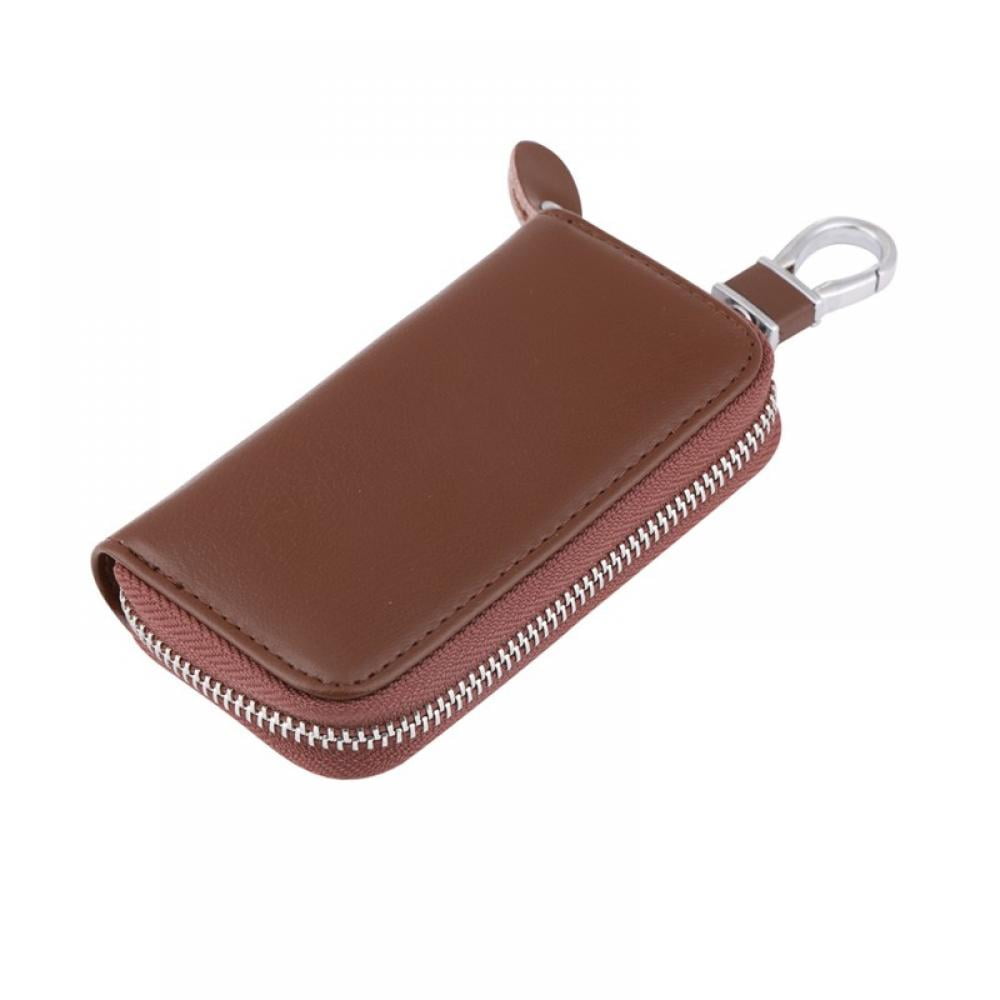 essart PU Leather Key Case Pouch (Set of 2) Wallet Keychain Key pouch  holder Men & Women Key Pouch Holder, Bank Locker Key Pouch with 6 Hooks  Zipper Closure Colour (BRN-Cherry) :
