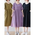 thumbnail image 2 of Carevas Vestido, cincho Vestido Nebublu Vestido de cinilla Con cinilla Qinquan Eryue Vestido suelto Eryue De tamaño grande, 2 of 8