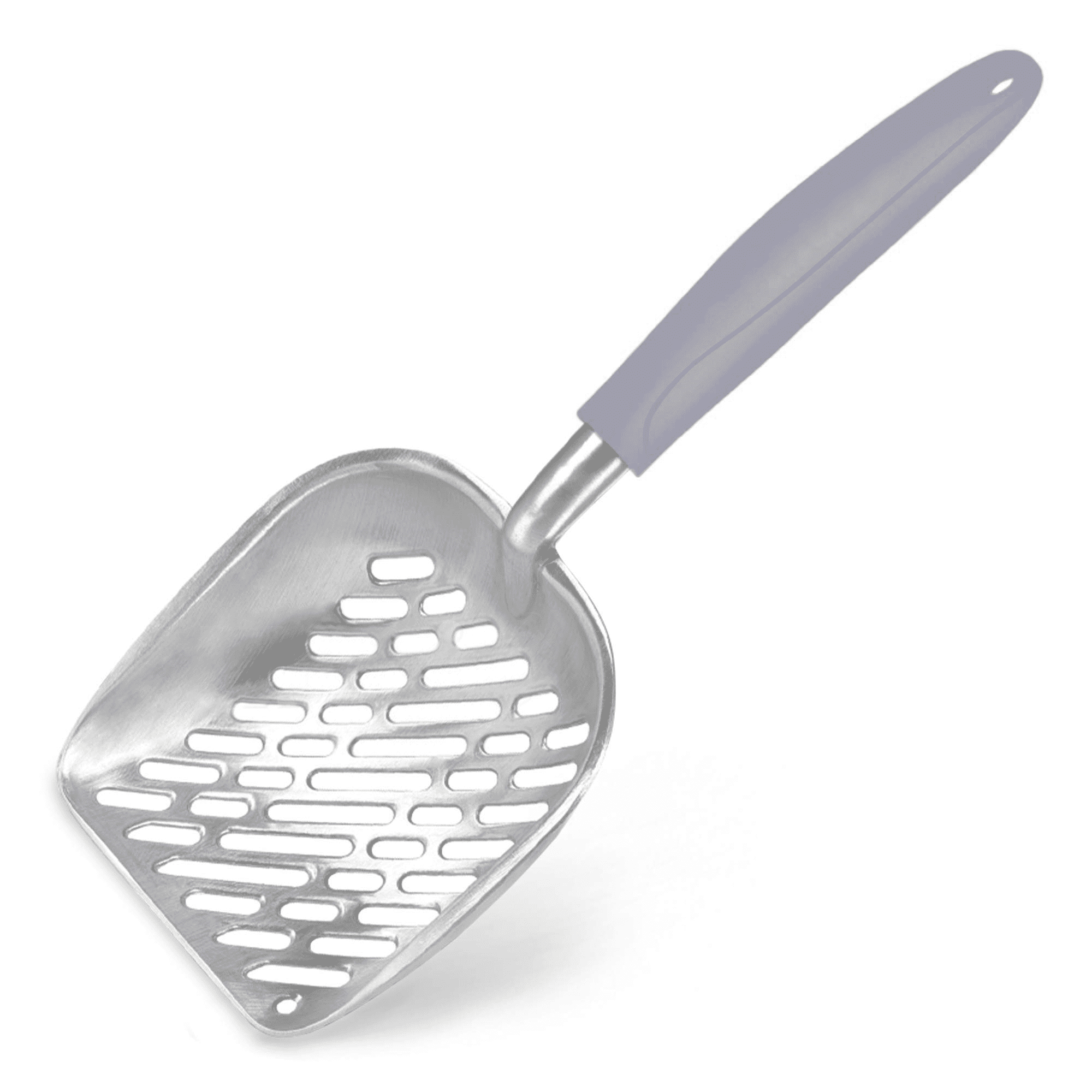 SunGrow Durable Metal Cat Litter Scoop with Sturdy Handle for Litter Box Cleaning, Gray