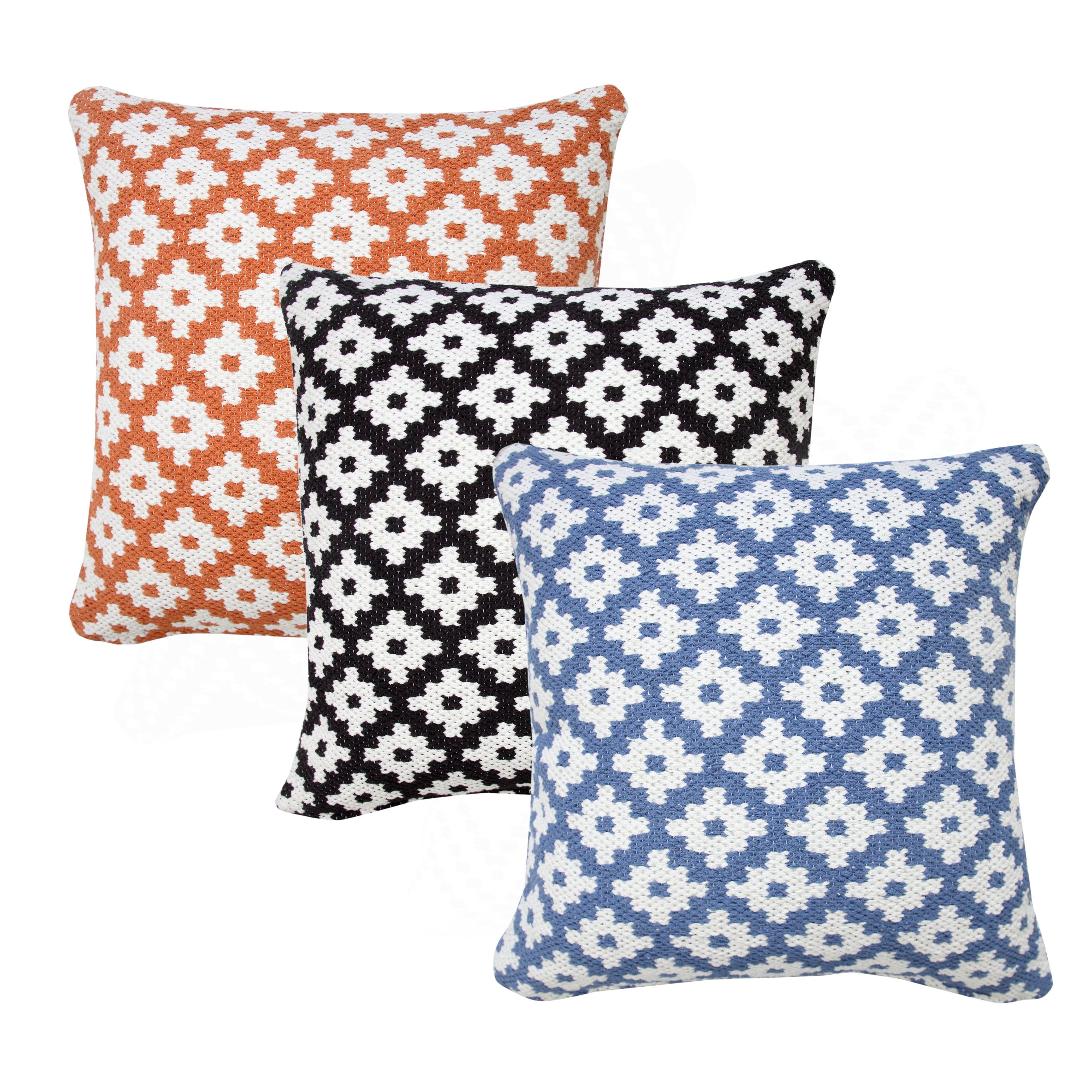 Ox Bay Woven Geometric Throw Pillow, Black and White, 20" Square, Count Per Pack 1