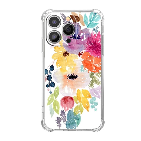 Colorful Flower Pattern Case for iPhone 13 Pro Max,Aesthetic Art Design Pattern Soft Full TPU Bumper Cover