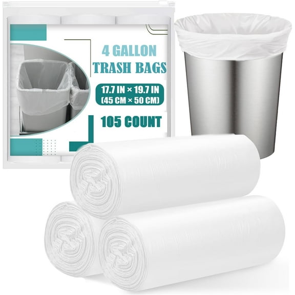 Small Trash Bags   Trash Bag, Unscented Small Garbage Bags Bathroom Trash Bags, White Gal Small Trash Can Liners