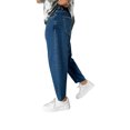 thumbnail image 4 of Franhais Men Fashion Denim Jeans, Solid Color Middle-Waist Loose Fit Pencil Denim Pants with Pockets for Boys, Blue, S/M/L/XL, 4 of 9