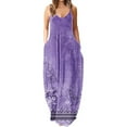 thumbnail image 1 of Robes Maxi pour Femmes Été Robe à Bretelles Spaghetti Grande Taille Décontractée Ample Plage Boho Robe d'Été avec Poches, 1 of 5