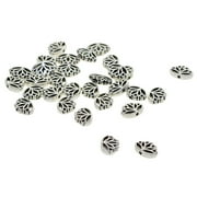 BLESIYA 30x Lotus Flower Loose Spacer Beads Charms Jewelry Making Crafts Findings