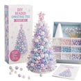 thumbnail image 2 of DIY Beaded Christmas Tree Kit - Handmade Holiday Craft Set With Pearls And Crystals(Purple), 2 of 5