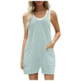 thumbnail image 1 of TrendOFT Combinaison d'Été pour Femmes Décontractée Ample Confortable Ensembles Shorts avec Poches Combinaisons pour Femmes une Pièce Salopettes Vert P, 1 of 1