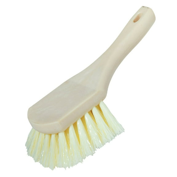 DQB Industries Scrub Brush Plastic Polypropylene Bristle - White - 9 In x 3 In