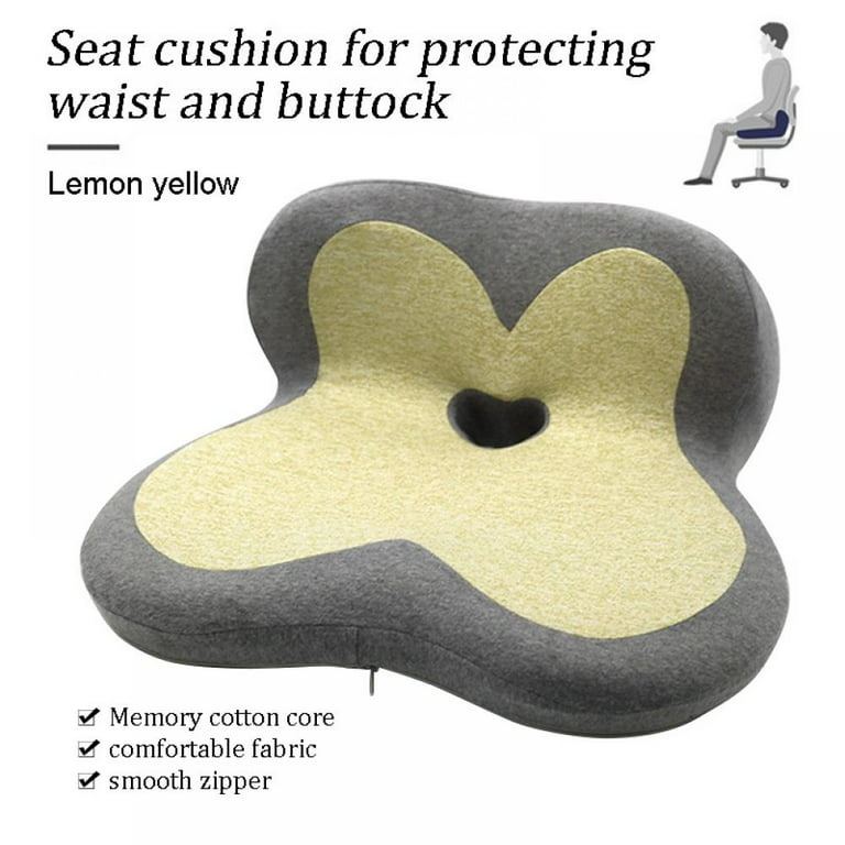 Seat Cushion Memory Foam Chair Pillow for Sciatica Coccyx Back