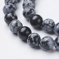thumbnail image 2 of 10 Strand Natural Snowflake Obsidian Beads Strands Round 6mm Hole: 1mm 15~16 inch, 2 of 3