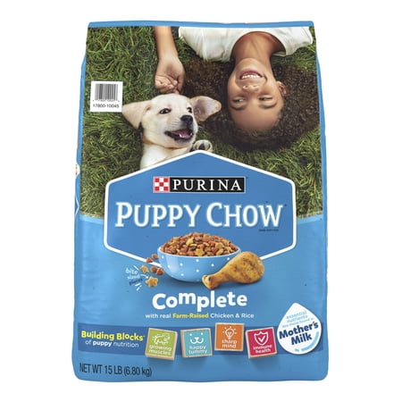 Purina Puppy Chow Complete Dry Dog Food  High Protein with Farm-Raised Real Chicken  15 lb Bag