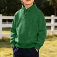thumbnail image 5 of akafmk Boys Mockneck Sweatshirts Long Sleeve Pullover Sweatshirt Button Stand Collar Ribbed Cuffs Casual Tops Kids Fall Winter Clothes, Size 13-14 Years, 5 of 7