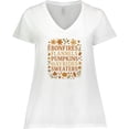 thumbnail image 3 of Inktastic Cozy Autumn Vibes Bonfires Flannels Pumpkins Hayrides Women's Plus Size V-Neck T-Shirt, 3 of 5