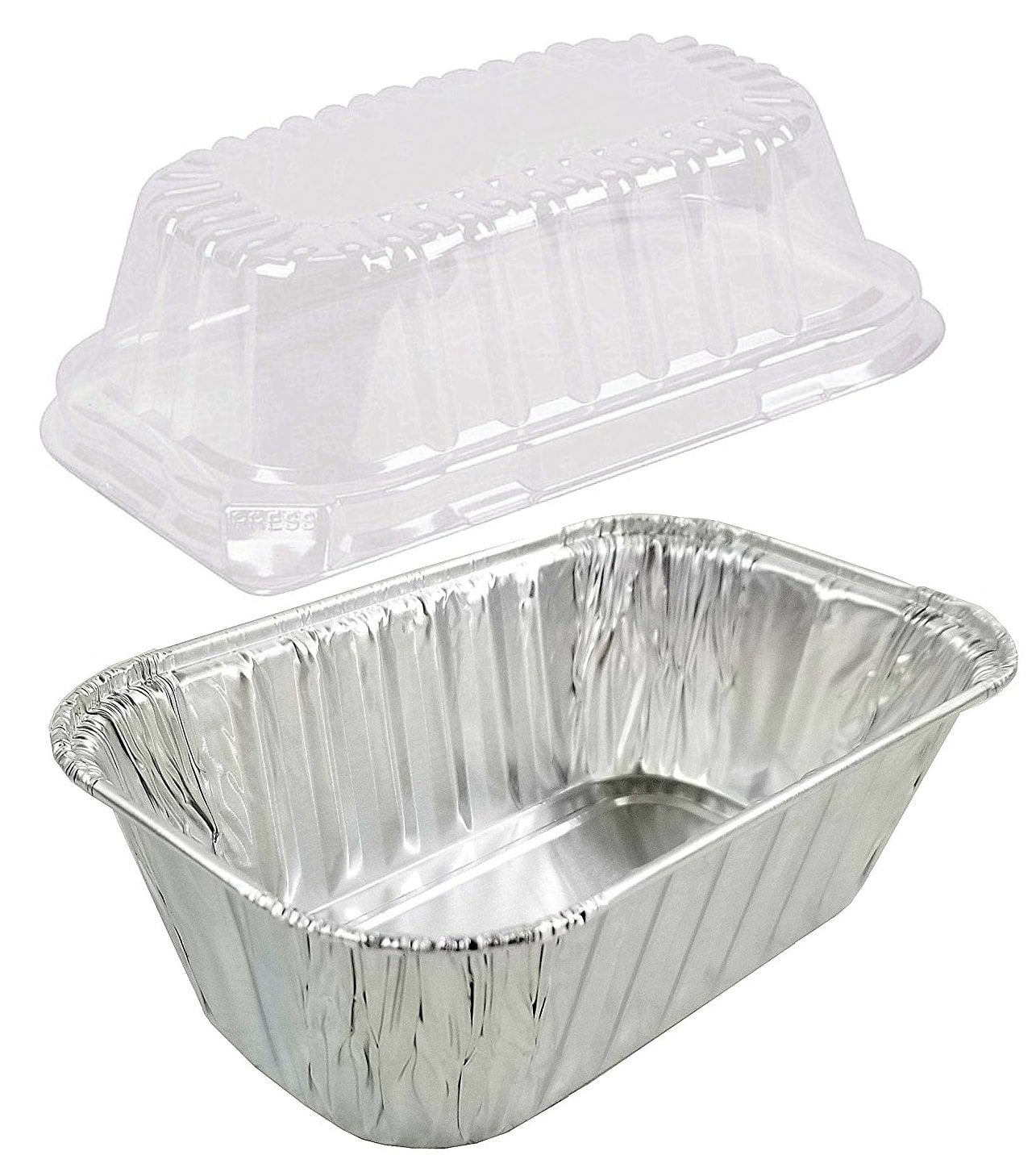 1 lb. Aluminum Foil Small MiniLoaf Bread Pan w/Clear Dome Lid (Pack of