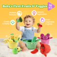 thumbnail image 3 of Juguetes sensoriales de frutas y verduras de peluche SAIMAND para bebé de 6 a 12 meses, 3 of 9