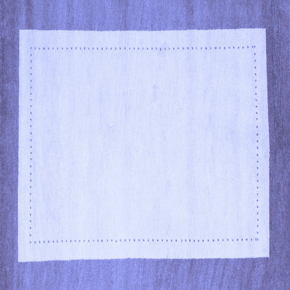 Ahgly Company Indoor Square Solid Blue Modern Area Rugs, 7' Square