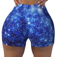 thumbnail image 2 of Haiem Blurred Star Snow Christmas No Front Seam Biker Shorts for Women Yoga Workout Gym Bike Shorts with Tummy Control Moisture-Wicking-Medium, 2 of 9