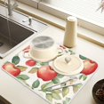 thumbnail image 2 of Yayeee Drying Mat for Kitchen Counter Dishes Microfiber Coffee Decorative Pad, Beige Apple Pattern, 2 of 9