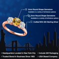 thumbnail image 2 of Gem Stone King 18K Rose Gold Plated Silver Yellow Citrine and Lab Grown Diamond Engagement Ring for Women | 1.80 Cttw | Round 6MM | Gemstone November Birthstone | Size 7, 2 of 6