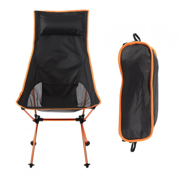 Silla plegable de aleación de aluminio 7075 con asiento de luna y almohada para playa, senderismo, pesca, picnic al aire libre.