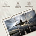 thumbnail image 6 of Elephant Stock Airplane Runway Storm Wall Art - Horizontal Multi Panel Canvas - Living Room Wall Decor - Transportation Multi Panel - Gray And Black Decor - 65" x 42", 6 of 8