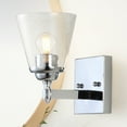 thumbnail image 4 of JONATHAN Y Marion 5" 1-Light Hurricane Metal/Seeded Glass LED Vanity Light, Chrome, 4 of 7