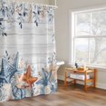 thumbnail image 4 of Eucalyptus Leaves Starfish Shower Curtain, Shells Summer Ocean Wood Grain Waterproof Shower Curtain Set with 12 Hooks Lightweight Bath Curtains Fabric Bathroom Decor 48x72 Inches, 4 of 9
