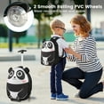 thumbnail image 3 of Costway 2PCS Kids Carry On Luggage Set 16'' Panda Rolling Suitcase with 12'' Backpack Travel White, 3 of 8