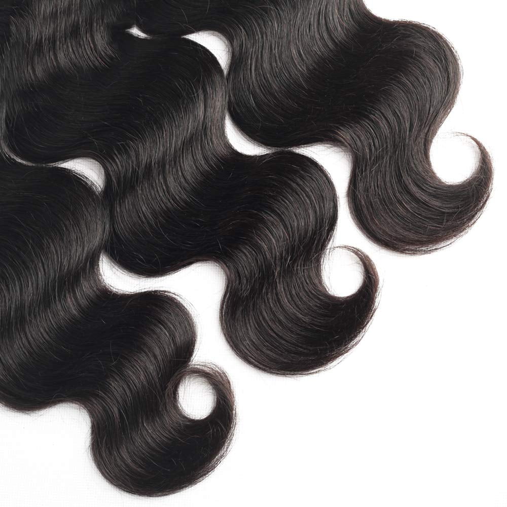 Ustar Brazilian Virigin Remy 100% Human Hair Weave Body Wave Natural Black Color 1B - 20,22,24 INCH (3 Bundles)