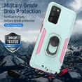 thumbnail image 3 of NIFFPD Samsung Galaxy A03S Case with Screen Protector (Black Border) Shockproof Phone Cover Case with Ring Kickstand Teal+Pink, 3 of 8