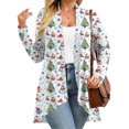 thumbnail image 6 of Women's Fall and Winter Fashion Casual Print Long Sleeve Mid-Length Cardigan Jacket, Christmas Theme for Holiday Season,Light Blue,5XL, 6 of 6