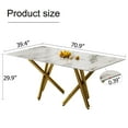 thumbnail image 5 of Sumdeal Modern Marble Dining Table,71''Faux Marble Dining Table,Rectangular Faux Marble Dining Table for 6-8 Person with 0.39''Thick Modern Faux Marble Dining Table, 5 of 6