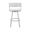 thumbnail image 4 of Armen Living Scranton 30" Faux Leather/Metal Swivel Bar Stool in White/Steel, 4 of 4