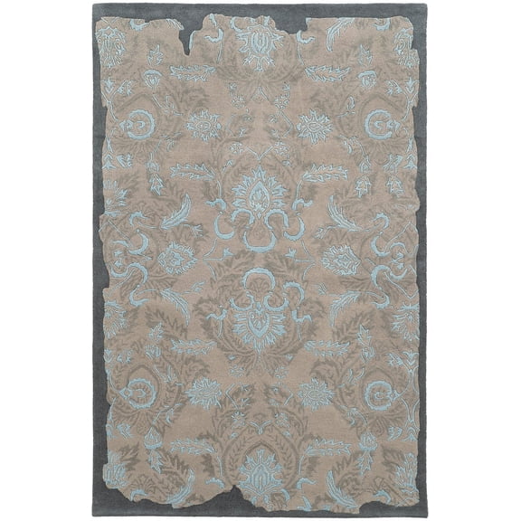 Pantone Color Influence Area Rug 45102 Grey Circles Stems 8' x 10' Rectangle