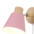 thumbnail image 4 of Lámpara de pared de 2 uds, luz giratoria con interruptor de cadena de tracción, decoración de pasillo de cocina gris y rosa Sunnimix Aplique de la pared, 4 of 8
