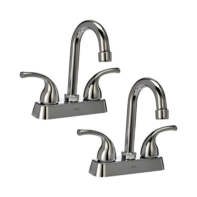 DICA 2 Pack de Lavabo Dica Manerales Palanca Mezcladora 4' Plateado
