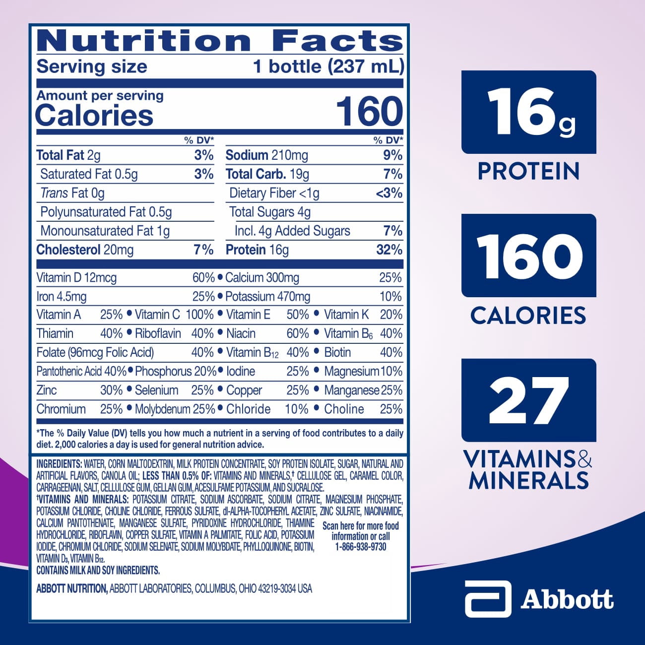 Ensure High Protein Nutrition Shake, Creamy Caramel, 8 fl oz, 24 Count