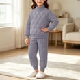 thumbnail image 5 of Taqqpue Toddler Girls Solid Color Sweatshirt Casual Pants Set 0-10T | Long Sleeve Crewneck Pullover Tops + Joggers,Girls Sweatsuits, Cute 2Pcs Infant Fall Winter Keep Warm Fleece Outfits for Kids, 5 of 10