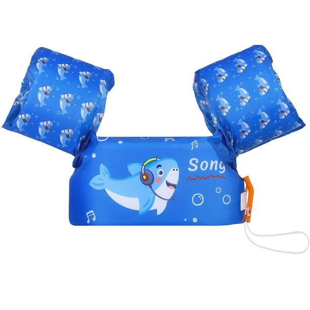Brazalete de natación MoKo para niños de 9 a 14, 18 a 23 kg, nailon, azul y tiburón