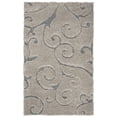 thumbnail image 3 of SAFAVIEH Florida Doug Floral Vines Geometric Shag Area Rug, Grey/Light Blue, 4' x 6' - Transitional Modern Design, Grey & Light Blue, Non-Shedding & Easy Cleaning, Ultra Plush Thick Pile, Ideal for L, 3 of 9